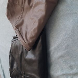 2 pairs of faux leather pants